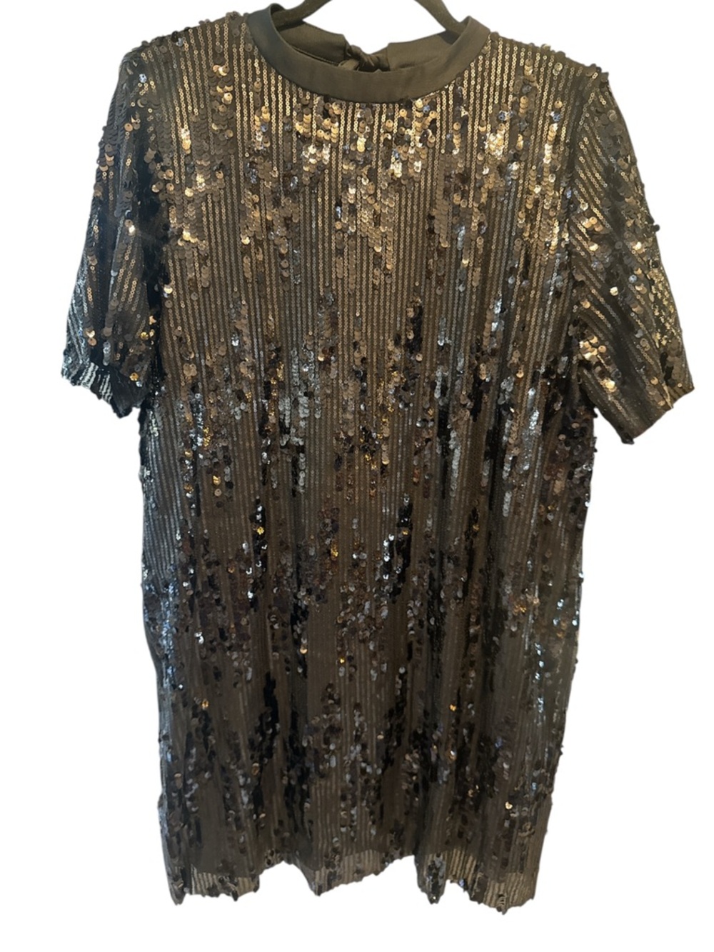 Zara Basic Sequin Little Black Dress with Bow Back